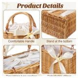 PRETYZOOM Rattan Woven Small Bag Decorative Flower Basket with Handle Portable Storage Basket for Wedding Party Home Garden Decor