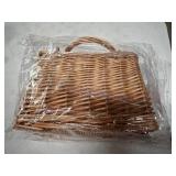 PRETYZOOM Rattan Woven Small Bag Decorative Flower Basket with Handle Portable Storage Basket for Wedding Party Home Garden Decor