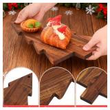 DOITOOL Christmas Charcuterie Boards, Wooden Christmas Tree Cutting Board Chopping Platter Serving Tray for Cheese Bread Vegetables Fruit Salad Sushi Holiday Kitchen Decor