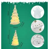 2 PCS White Ceramic Christmas Tree with Lights Ceramic Christmas Trees That Light Up for Tabletop Decor, Frosted Xmas Tree Set Elegant Christmas Tree for Home, Gift & Winter Village (7.68