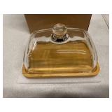 Tofficu Glass Dining Tray 7.1X4.7X3.9 Inch Clear Cake Plate with Dome Cover for Serving Desserts Pastries Cheese Snacks in Home Kitchen