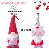 Vintend 2Pcs Valentines Day Gnomes Decorations, Handmade Valentine Gnome Decor Mr & Mrs Swedish Tomte Stuffed Gnomes Plush Doll Knomes Ornaments for Girlfriend Wife Women