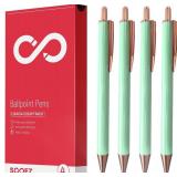 Sooez Luxury Series Ballpoint Pens, 4Pcs Stylish Ballpoint Pens for Women, Stainless Steel Metal Pen Retractable, 1.0mm Point Black Ink, Cute Fancy Gifts for Women Coworkers Teacher