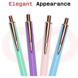 Sooez Luxury Series Ballpoint Pens, 4Pcs Stylish Ballpoint Pens for Women, Stainless Steel Metal Pen Retractable, 1.0mm Point Black Ink, Cute Fancy Gifts for Women Coworkers Teacher