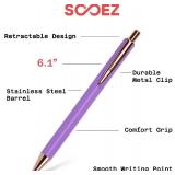 Sooez Luxury Series Ballpoint Pens, 4Pcs Stylish Ballpoint Pens for Women, Stainless Steel Metal Pen Retractable, 1.0mm Point Black Ink, Cute Fancy Gifts for Women Coworkers Teacher