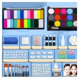 Face Painting Kit,18 Color+15 Color Non-toxic Water Activated Face Paint Palette,Halloween Makeup Kit.Ideal for Halloween,Carnival,Cosplay,Party,Arty Stage Makeup.