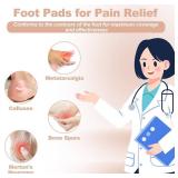 30pcs Metatarsal Foot Pads for Women and Men, 0.2" Thick Felt Ball of Foot Cushion Soft Forefoot Cushion Pads Non Slip Sole Support for Pain Relief, Skin Color