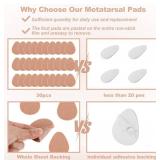 30pcs Metatarsal Foot Pads for Women and Men, 0.2" Thick Felt Ball of Foot Cushion Soft Forefoot Cushion Pads Non Slip Sole Support for Pain Relief, Skin Color