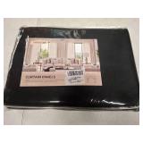 ANRODUO Rod Pocket and Back Tab Pleated Blackout Curtains with Hooks, Rings, Black Curtains 54 Inches Long 2 Panels, Thermal Insulated Room Darkening Living Room Bedroom Curtain, 42x54 Inches