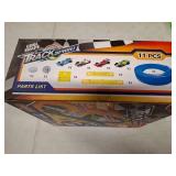 15 Ft Flexible Race Car Track, Portable Dual Sided Racetrack with 4 Car & Suction Cups, Compatible with Hot Wheels & 1/64 Diecast Cars, Classic Long Rolls Up Race Track for Boys Girls (Light red)