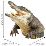 Angoily Floating Crocodile Head Ornament Realistic Pond Animal Decor Lightweight Outdoor Garden Sculpture Patio Pool Head Model
