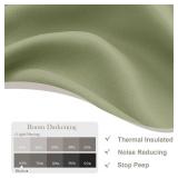 Gwine Blackout Curtains for Living Room 63 Inch Long, Thermal Insulated Window Treatment Black Out Curtains for Bedroom Decor with Rod Pocket, Each 40" Wx63 L, Sage Green, 2PCS