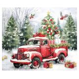 Set of 5! Christmas Paint by Numbers Kits for Adults - Painting by Numbers Kit Red Truck, Christmas Truck Adults Paint by Number Kits on Canvas Without Frame Acrylic Paints for Home Wall Decor 16X20 i