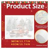 Set of 5! Christmas Paint by Numbers Kits for Adults - Painting by Numbers Kit Red Truck, Christmas Truck Adults Paint by Number Kits on Canvas Without Frame Acrylic Paints for Home Wall Decor 16X20 i