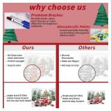 Set of 5! Christmas Paint by Numbers Kits for Adults - Painting by Numbers Kit Red Truck, Christmas Truck Adults Paint by Number Kits on Canvas Without Frame Acrylic Paints for Home Wall Decor 16X20 i