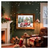 Set of 5! Christmas Paint by Numbers Kits for Adults - Painting by Numbers Kit Red Truck, Christmas Truck Adults Paint by Number Kits on Canvas Without Frame Acrylic Paints for Home Wall Decor 16X20 i