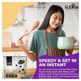 Fusion Select Instant Boba - No-Cook Instant Tapioca Pearls for Bubble Tea Drinks, Hot or Cold Sweet Milk Beverage - Microwave or Heat With Boiling Water - Real Brown Sugar Flavored Balls (6)