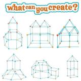 Bzseed Fort Building Kit for Kid DIY Play Tent STEM Construction Toys Fort Builder for Kids Indoor Outdoor Play Creative Gift for 4 5 6 7 8 9 10 11 12 Year Old Boy Girl Christmas Birthday Gift 140Pcs