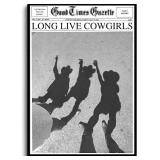 Bwodke Trendy NewsPaper Poster Wall Art Retro Cowgirl Black And White Girly Feminist Preppy Canvas Prints Magazine Pictures Bar and Party Aesthetic Decor Painting Barthroom Bedroom Dorm