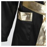 Colorful House Men Satin Boxing Robes Adult Boxing Halloween Costume Robe Boxer Costume Shorts with Belt SIZE L