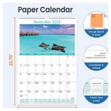 SUNEE 2026 Wall Calendar Large 22.75"x15.5", 21 Month (Ends June 2027), Vertical Extra Large Monthly Calendar 2026-2027 for Wall, Beaches