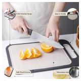 Double-Sided Stainless Steel Cutting Board (14x10In)   Metal Chopping Board for Kitchen, Easy to Clean, Dishwasher Safe, Durable & Hygienic