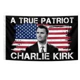 A True Patriot Charlie Kirk Flag 3 5 Feet Political Patriotic Memorial Charlie Flags with Brass Grommets for House Patio Lawn Party Outdoor Decor