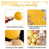 Boho Balloon Arch Kit,122Pcs Dusty Pink Mustard Yellow Metallic Rose Gold Apricot Nude Pastel Balloons for Boho Bridal Wedding Fall Baby Shower Engagement Anniversary Birthday Party Decorations