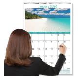 SUNEE 2026 Wall Calendar Large 22.75"x15.5", 21 Month (Ends June 2027), Vertical Extra Large Monthly Calendar 2026-2027 for Wall, Beaches