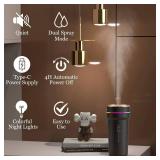 Car Diffuser Humidifier with Night Lights Portable 300mL USB Powered Cool Mist Auto Shut-Off Quiet Perfect for Car Home Office Bedroom (Black)