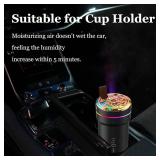 Car Diffuser Humidifier with Night Lights Portable 300mL USB Powered Cool Mist Auto Shut-Off Quiet Perfect for Car Home Office Bedroom (Black)