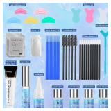 Lash Lift Kit, Eyelash Perm Kit for Natural Curling, Professional Eyelash Lift Kit for Long-Lasting Curl, Black Eyebrows & Eyelashes Color Kit, DIY Lash Lamination Set for Salon & Home Use