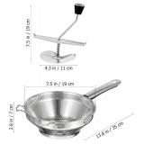 Food Mill Stainless Steel, Rotary Food Mill for Tomato Sauce, Mashed Potatoes, Applesauce, Jams and More, Potato Ricer (Silver)