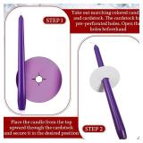 Patelai 40 Pack 10 Inch Christmas Advent Candles Set Include 20 Taper Candles 20 Drip Protectors Unscented Candlestick Purple Pink Taper Advent Candle for Church Xmas Decor Celebrations Wicca Shabbat