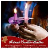 Patelai 40 Pack 10 Inch Christmas Advent Candles Set Include 20 Taper Candles 20 Drip Protectors Unscented Candlestick Purple Pink Taper Advent Candle for Church Xmas Decor Celebrations Wicca Shabbat