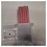 Patelai 40 Pack 10 Inch Christmas Advent Candles Set Include 20 Taper Candles 20 Drip Protectors Unscented Candlestick Purple Pink Taper Advent Candle for Church Xmas Decor Celebrations Wicca Shabbat