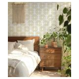 SEVEN ROLLS - Heroad Peel and Stick Wallpaper Boho Wallpaper Beige Orange Geometric Striped Boho Contact Paper Removable Wall Paper Self-Adhesive for Bedroom Cabinets Decoration Thicken Vinyl 17.3" x 