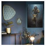 Jesus Protecting Lamb Christian Wall Art Framed Canvas Print Religious Decor for Home Living Room Bedroom Faith-Based Inspirational Gift 12x16 inch