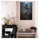 Jesus Protecting Lamb Christian Wall Art Framed Canvas Print Religious Decor for Home Living Room Bedroom Faith-Based Inspirational Gift 12x16 inch