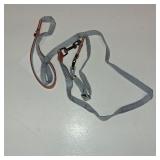 Nylon Dog Leash and Collar Set with Metal Quick Release Buckle, Adjustable, Durable High-Density Fabric, Breathable, Soft and Comfortable for Walking and Training, Silver-Gray, M (12.6"-19.6")