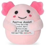 Positive Cute Axolotl Plush Toys, 3.5" Pink Emotional Inspirational Support Axolotl Plush with Positive Card, Funny Stuffed Birthday Gifts for Women Men Her Friends Coworkers Colleges Graduation