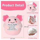 Positive Cute Axolotl Plush Toys, 3.5" Pink Emotional Inspirational Support Axolotl Plush with Positive Card, Funny Stuffed Birthday Gifts for Women Men Her Friends Coworkers Colleges Graduation