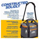 Collapsible Insulated Cooler Bag   6L Thermal Lunch Bag with Bottle Opener, 16 Can Capacity   Perfect For Camping, Picnics and Travel - Handles and Removable Shoulder Strap - By Outrav