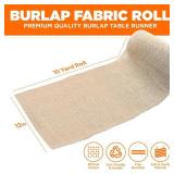 Burlap Table Runners- {12inx10yards}- Burlap Cloth Roll Used for Dining Runners, Crafts, Dresser Cover & Sackcloth - Natural Jute Runner Suitable for Event Decor, Thanksgiving Table & Weddings