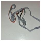 Nylon Dog Leash and Collar Set with Metal Quick Release Buckle, Adjustable, Durable High-Density Fabric, Breathable, Soft and Comfortable for Walking and Training, Silver-Gray, M (12.6"-19.6")