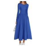 BTFBM Casual Long Sleeve Dresses Spring Dresses 2025 Wedding Guest Dress Midi Dress Flowy Bohemian Long Dress XXL