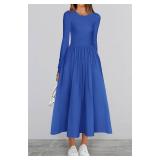 BTFBM Casual Long Sleeve Dresses Spring Dresses 2025 Wedding Guest Dress Midi Dress Flowy Bohemian Long Dress XXL