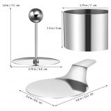 Cabilock 6-Pack Stainless Steel Round Cake Mousse Molds 2.87 Inch Mini Ring Baking Set for Home Bakers Small Desserts and Parties