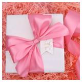 4 Packs! Rose Gold Solid Satin Ribbon 2 Inch 25 Yards Solid Polyester Fabric Ribbon for Gift Wrapping Wedding Christmas Baby Shower Birthday Party Decoration Handmade Immortal Flower Craft