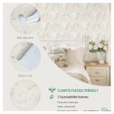 3 ROLLS - of Heroad Beige Wallpaper Floral Peel and Stick Wallpaper Delicate Flower Contact Paper for Cabinets Drawers Waterproof Removable Wall Paper Self Adhesive Stick on Walls Decor Vinyl Roll 17.